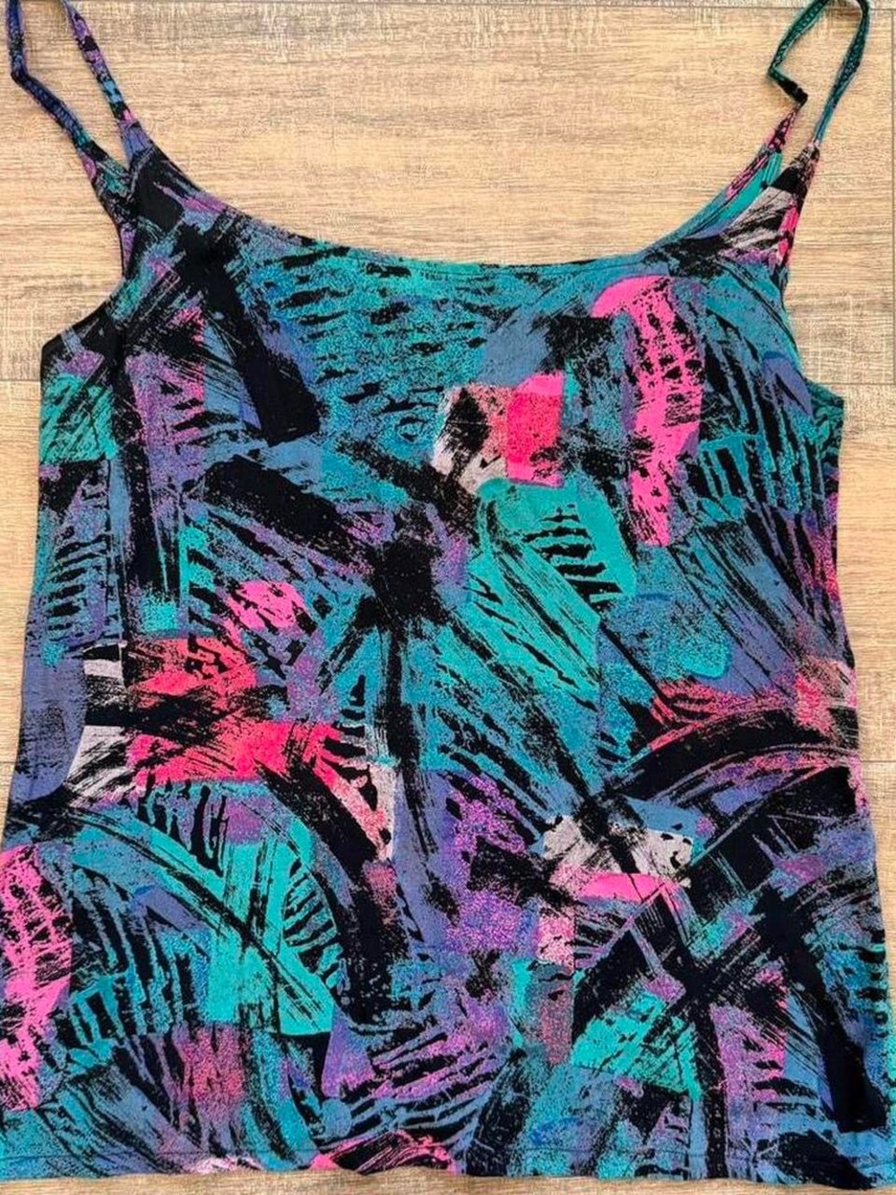 VTG F.A. Chatta Ltd Abstract Art Print Tank Deadstock